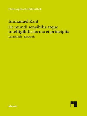cover image of De mundi sensibilis atque intelligibilis forma et principiis